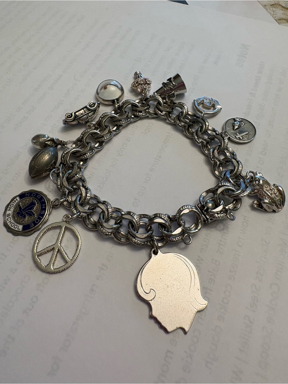Vintage Sterling Silver Charm Bracelet With 11 Charms - Picture 2 of 5